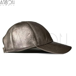 2026 Good Supplier New Design Easy To Wear High-Quality Premium Metallic Genuine Leather Baseball Cap For Men And Women - Product Image 2