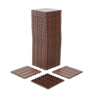 44 Pack Plastic <b>Interlocking</b> Deck <b>Tiles</b> 12\"x12\" Square Waterproof Outdoor Patio Decking <b>Tiles</b> for All Weather Use - Product Image 5