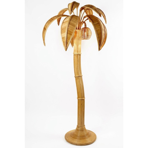 Lampe de table en rotin tressé, lampe palmier tropical, lampe de bureau en osier tressé, vente en gros pour l'ambiance bohème, des hôtels et salons. - Product Image 4