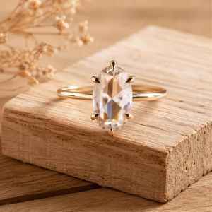 Fashion Luxury IGI Certified 10K 14K 18K Solid Gold Rose Cut Oval Lab Grown Diamond Eternity Band Ring <b>for</b> <b>Women</b> Color E VVS - Product Image 1