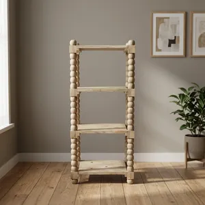 <b>Modern</b> Wooden Three-Tier <b>Shelf</b> Scandinavian Style Open Storage for Living Room Home Furniture - Product Image 2