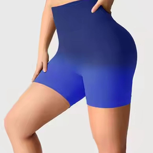 Shorts de yoga et de cyclisme pour femmes, unis, sans coutures, taille mi-haute, effet froncé push-up, séchage rapide et respirants - Product Image 4