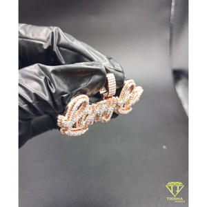 Luxury 925 Silver Name Necklace <b>Iced</b> <b>Out</b> Pendant Hip Hop Bling Moissanite Diamond <b>Chain</b> For Men Women Gift - Product Image 2