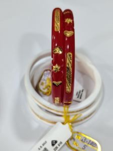 Bracelets en or massif 22 carats, couleur rouge Pola, pour femmes, bijoux de mariage traditionnels bengalis, LISA JEWELLERS TKP22-2 5 GM - Product Image 2