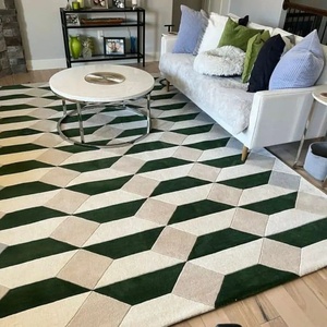 Alfombras excavadas a mano 100% lana alfombra personalizada moderna suelo sala de estar alfombras para decoración de Casa de Villa - Product Image 1