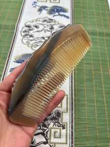 Peigne artisanal écologique en corne de buffle, forme feuille, à dents fines sculptées, peigne à extrémités en corne animale, anti-statique, idéal pour les cadeaux - Product Image 6