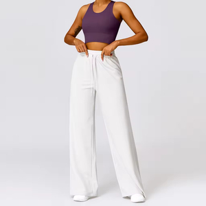 Conjunto Deportivo Personalizado al por Mayor de Alta Calidad para Mujer, Conjunto de Gimnasio para Chicas, Top Deportivo de Encaje de Cintura Alta de 2 Piezas, Ropa Deportiva Activa para Entrenamiento - Product Image 4