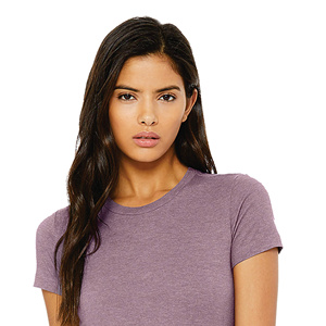 Camiseta de Cuello Redondo Ajustada para Mujer, Color Sólido, Manga Corta, Informal, 100% Algodón Jersey, Transpirable, para Todas las Temporadas - Product Image 2