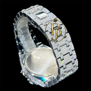 นาฬิกาข้อมือแฟชั่นหรูหราสำหรับผู้ชาย Royal Cross 44 มม. เครื่องควอตซ์เซี่ยงไฮ้ สาย 20 มม. หน้าปัดกระจก ตัวเรือนสแตนเลสสตีล VVS+ 10 บาร์ - Product Image 5