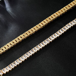 Collar de Moissanita con Cuentas, Chapado en Rodio, Oro Blanco, Cadena de Latón, para Hombre y Mujer, Joyería Fina para Fiesta, Boda, Regalo, Estilo Bohemio - Product Image 3