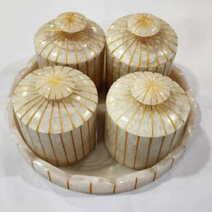Handmade Eco-Friendly Resin Food Storage Jar with Flip Top Lid Stackable Luxury Kitchen <b>Canister</b> <b>Set</b>-Dishwasher Safe - Product Image 5