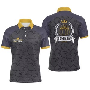 New High Quality Personalized Polyester/Cotton Blend Knitted Sporty <b>Bowling</b> for Shirts Custom Team Shirt for Men Quick Dry - Product Image 5