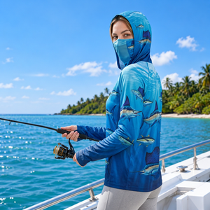 Pulls de pêche personnalisés avec capuche légère pour les marques de vêtements de pêche en lac pour femmes - Product Image 2
