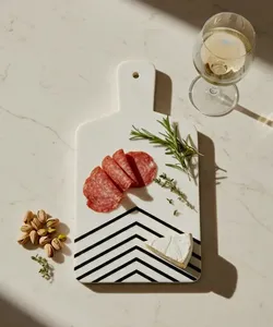 Planche à découper en marbre écologique AXIOM, taille et couleur personnalisables, épaisseur 2,0 cm, surface en pierre lisse, différentes finitions de polissage - Product Image 2
