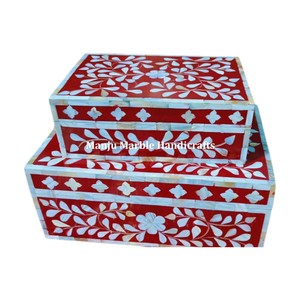 Boîte décorative d'incrustation de MOP Boîte d'incrustation de nacre personnalisée en MDF Meilleur prix disponible en vrac pour les articles de cadeaux de bijoux - Product Image 6