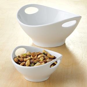 Tazón decorativo, elegante tazón para encimera, tazón contemporáneo para servir fruta, tazón para servir ensalada con compartimento para salsa - Product Image 5