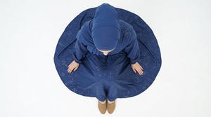 Islamic Muslim Modest Maxi <b>Dress</b> with Hijab and Waist Belt Satin Silk Anti-Wrinkle <b>Loose</b> Fit - Product Image 5