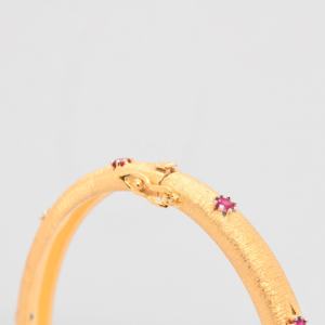 Bracelet jonc de luxe en argent sterling plaqué or rose incrusté de zircons cubiques. - Product Image 4