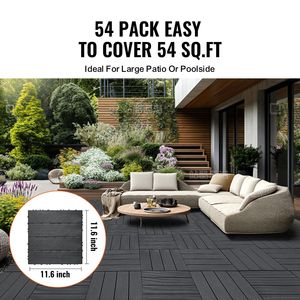 Piastrelle per Pavimenti a Incastro, Confezione da 54, 30x30 cm, 54 Metri Quadrati Pavimentazione in Plastica Impermeabile per Esterni, Copertura per Pavimenti da Patio Resistente a Tutte le Condizioni Atmosferiche - Product Image 2