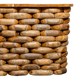 Mesa de Centro Pebble Stack, Muebles para Sala de Estar, Diseño Rústico Moderno de Madera de Teca Hecha a Mano, ARTERRA de Lujo - Product Image 2