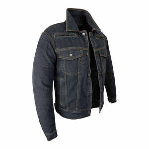 Light Blue Washed Denim <b>Jacket</b> <b>Men</b> Stand Distressed Casual Solid Animal Print <b>Long</b> Sleeve Windproof Breathable Eco-Friendly - Product Image 3