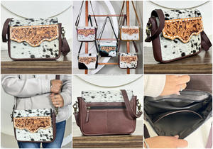 Nuevo Bolso Bandolera Premium de Cuero Genuino de Vaca, Hecho a Mano, con Diseño Floral Estilo Western, para Mujer - Product Image 3