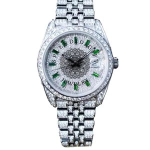 Reloj de Lujo para Hombre con Diamantes Moissanite, Cierre Oculto Plateado, Correa de 24 mm, Movimiento Analógico de Cuarzo ETA, Esfera de Cristal de Zafiro, Resistente al Agua - Product Image 2