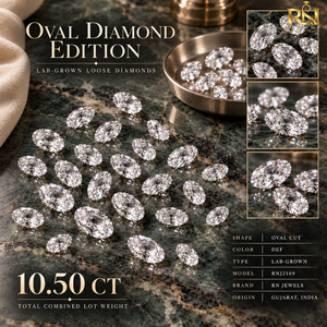 เพชรทรงรีขนาด 10.50 กะรัต ผลิตในห้องปฏิบัติการ สี DEF ปรับเทียบคุณภาพแล้ว |   พลอยเจียระไนขัดเงาอย่างแม่นยำสำหรับงานฝังเครื่องประดับชั้นดี - Product Image 5
