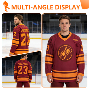 Custom Sublimated Ice Hockey Jersey V-Neck Full Sleeve Breathable Polyester Adult Unisex Team Uniforms - Product Image 2