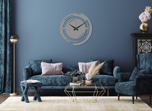 Modern Black Metal Wall <b>Clock</b> Round Abstract Designer <b>Clock</b> Gold Hands Contemporary Decorative Wall <b>Art</b> for Office Living Room - Product Image 3