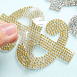 Patchs thermocollants en PVC écologique avec strass brillants, motif dollar 3D, pour vêtements, à faire soi-même - Product Image 3