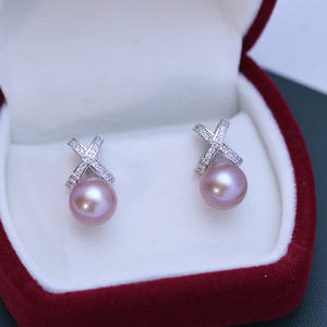 Fashionable & Simple S925 <b>Silver</b> <b>Stud</b> <b>Earrings</b> <b>for</b> <b>Women</b> Freshwater Pearl 7-8mm Round with Strong Light Almost Flawless - Product Image 1