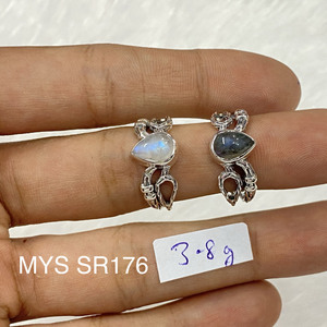 Classic Design Pear Cut Rainbow Moonstone & <b>Labradorite</b> Gemstone 925 Sterling Silver <b>Ring</b> Handmade Jewelry Elegant <b>Ring</b> For Her - Product Image 1