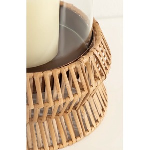 Glass <b>Jar</b> And Rattan Holder For Candle Storage Home <b>Decor</b> And Table Centerpiece Rustic Stylish Handmade Woven Accent - Product Image 5