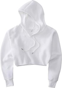 Sudadera con Capucha Corta Blanca con Cordón, Manga Regular, Color Sólido, Estilo Casual para Otoño, para Mujer - Product Image 6