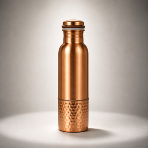 Hammered Glossy <b>Copper</b> <b>Water</b> <b>Bottle</b> Hammered Finish Screw-On Lid Leakproof Reusable Travel Mug Unisex Luxury Design Single Wall - Product Image 4