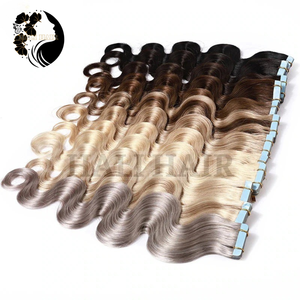 Wholesale 100g Single Weft <b>Body</b> Wave Tape Highest Grade Vietnamese Remy Dyed <b>Bleaching</b> Permed All Colors Human <b>Hair</b> Extensions - Product Image 1