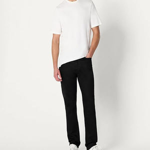 Pantalon sur mesure pour homme, coupe large, 100% coton foncé, design unique, respirant, taille mi-haute, motif uni, look décontracté printemps - Product Image 3