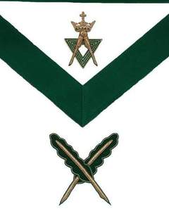 Secretary Allied Masonic Degrees Apron <b>Green</b> <b>Velvet</b> Masonic Regalia Ceremonial Freemason Lodge Apron Premium Design - Product Image 3