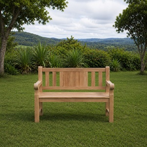 Solid Teak Wood <b>2</b> <b>Seater</b> Patio <b>Bench</b> Traditional Design Durable Outdoor Courtyard Furniture Slatted Seat Model BEN10 - Product Image 2