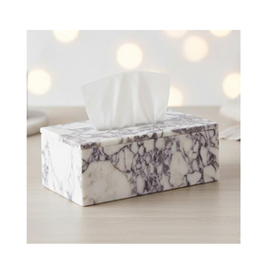New Arrival Modern Eco-Friendly <b>Marble</b> Tissue Box Cover Luxury Rectangular Tissue Holder Home Decor - Product Image 5