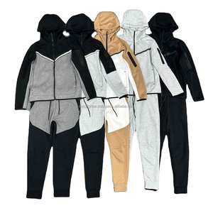 Survêtements pour hommes coupe ajustée survêtement de jogging d'hiver en polaire technique avec logo personnalisé - Product Image 1