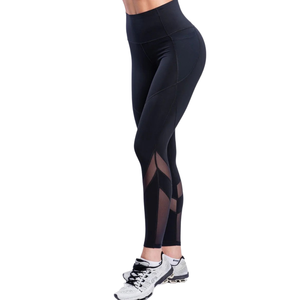Leggings Deportivos para Mujer, Ropa Deportiva OEM ODM, Sin Costuras, Elásticos, de Cintura Alta, con Panel de Malla, Mallas de Entrenamiento al por Mayor - Product Image 5