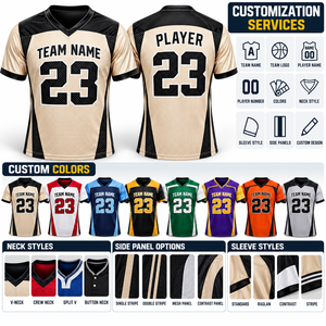 Maillot de football américain personnalisé, sublimé, à manches courtes, col en V, respirant, en maille, uniforme d'équipe, nom et numéro personnalisés - Product Image 4