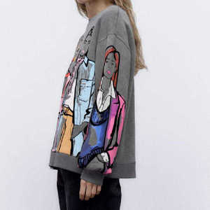 T-shirt femme en coton 100% brodé avec logo, nouvelle arrivée toutes saisons, léger, écologique, épais, surdimensionné, col rond, manches courtes - Product Image 3