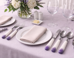 Stainless Steel Eco Friendly Flatware 4-Piece Cutlery Set <b>Mirror</b> Polish Marble Handle Wholesale Price Home & Restaurant Use - Product Image 6