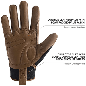 Gants de sécurité en polyester résistants à l'abrasion, avec embouts de doigts élastiques, bracelet élastique antidérapant, gants de travail polyvalents, niveau d'impact 12 oz - Product Image 6