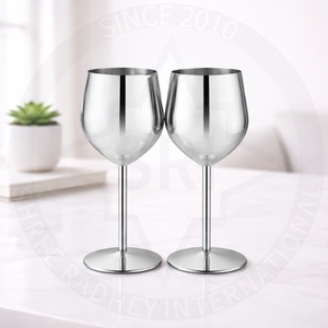 Premium Sustainable American Style Fruit Pattern <b>Stainless</b> Steel Wine <b>Glasses</b> Set of 2 for Party - Product Image 2