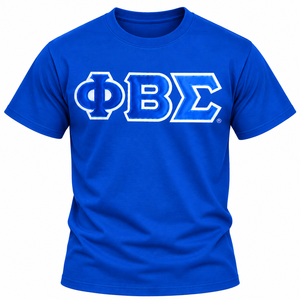 Camiseta de Manga Corta Azul Rey para Hombre Phi Beta Sigma, Bordado de Letras Griegas, Cuello Redondo, Algodón, Prenda Casual de Fraternidad - Product Image 3