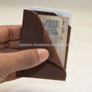 Minimalist Genuine Leather Credit <b>Card</b> <b>Holder</b> 4 Inch Brown RFID Blocking No Closure Slim <b>Wallet</b> for Men Women - Product Image 3